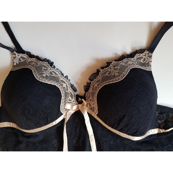 Linea Donatella Black Lace Babydoll Slip - Picture 2 of 15